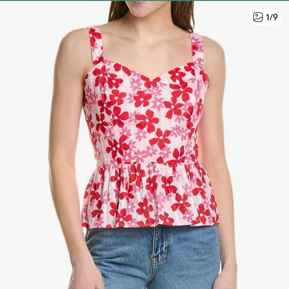New with Tags Draper James Martie Tie Back Top in Exploded Daises